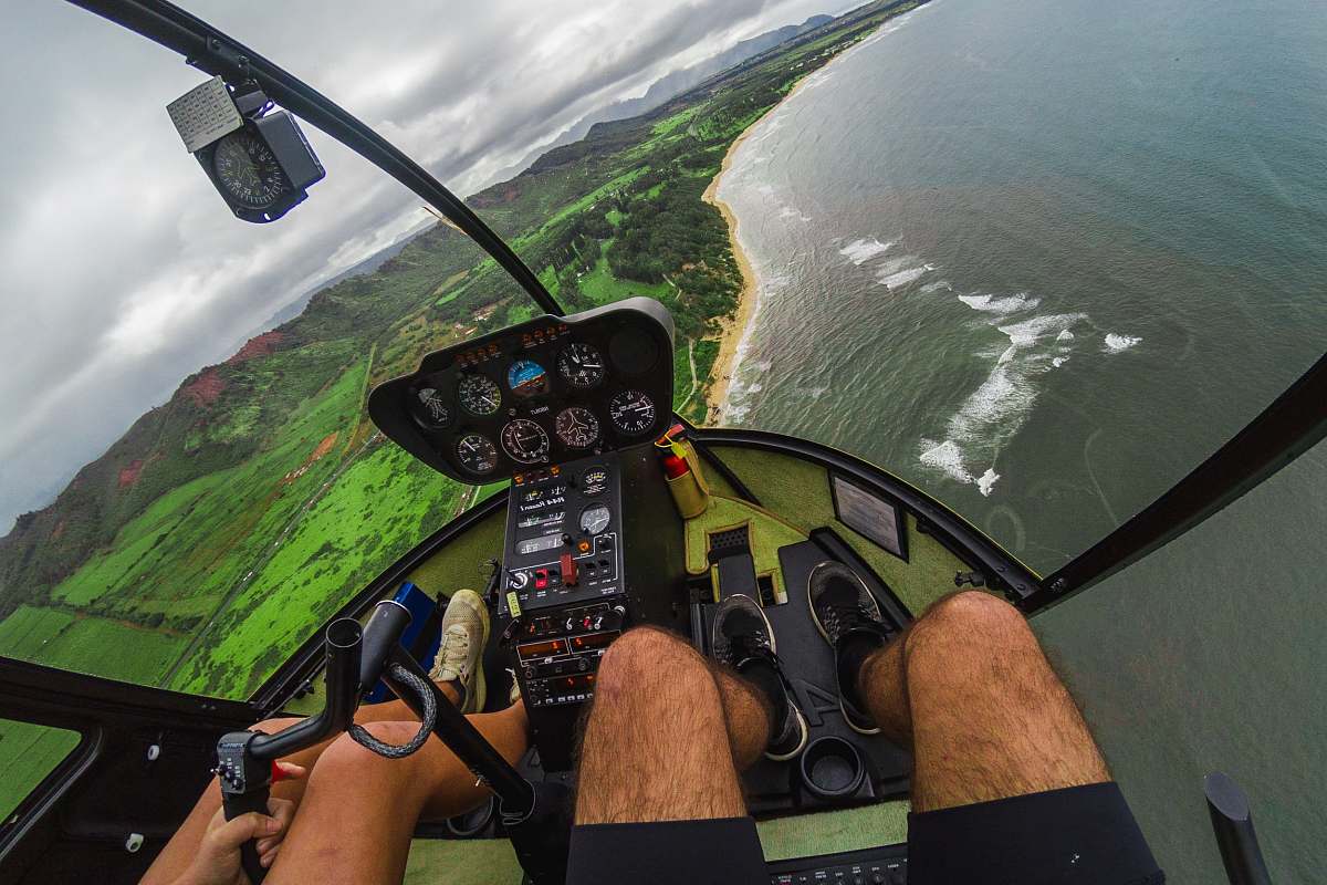 kauai people riding aerial vehicle cockpit
